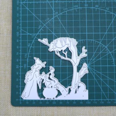 Dead Tree Bat Witch Cat Metal Cutting Dies Stencils for DIY Scrapbooking Embossing DIY Paper Cards