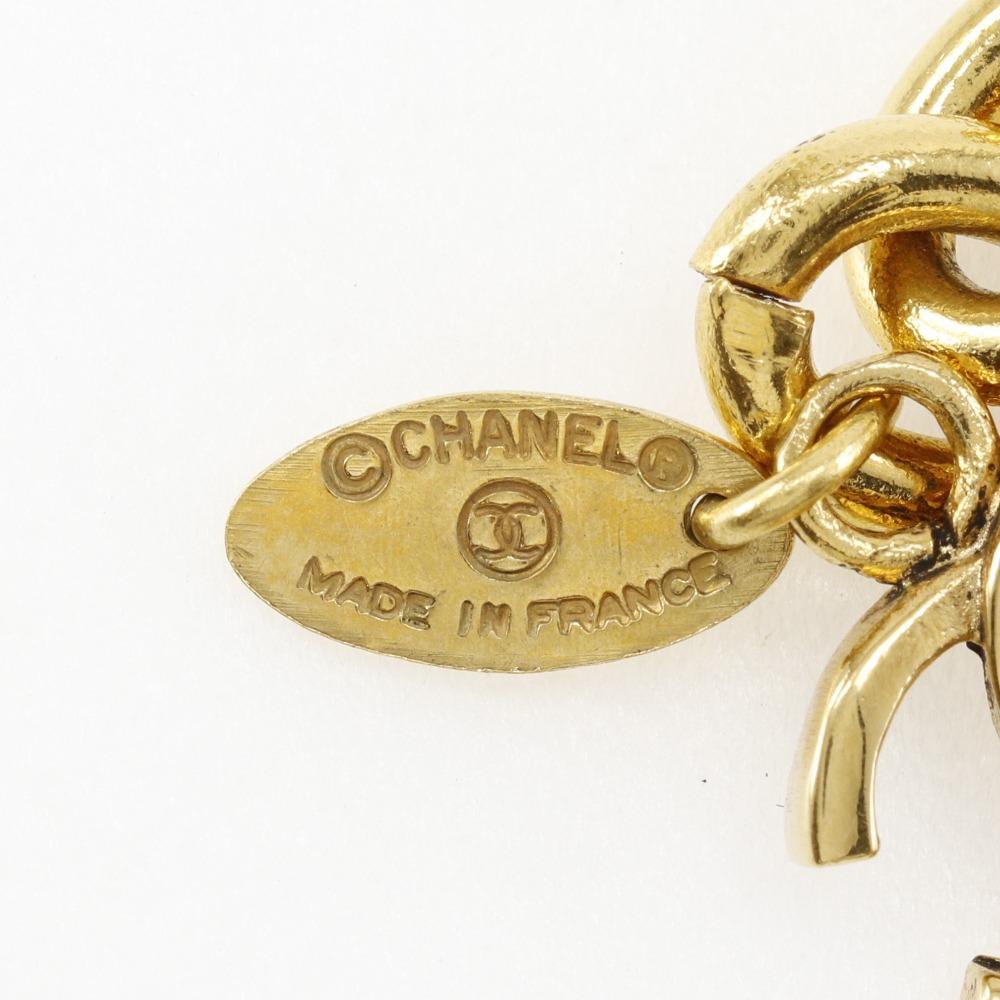 Chanel COCO Mark Necklace Matelasse Vintage Plated Gold 100g Women Used