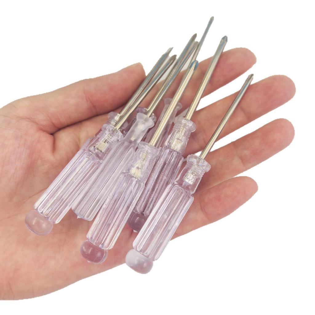 Phillips & Flathead Crystal Screwdriver Set - Transparent Handle, Variety of Lengths