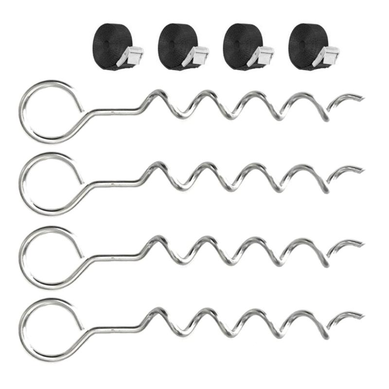 Garden Tree Staking Kit, Iron Helical Ground Stakes with Wide Eyelet Connections for Yards, Nurseries and Fruit Tree Areas
