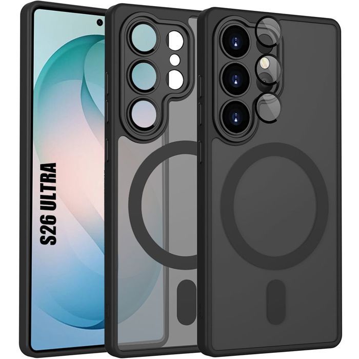 Coque Magnétique pour Samsung Galaxy S26 Ultra - avec Protection Caméra - Noir