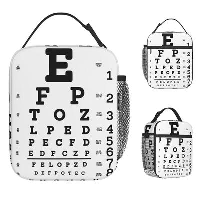 Eye Exam Lunch Bag Fun Lunch Box Picnic Portable Insulated Tote Food Bags For Men Oxford Print Cooler Bag