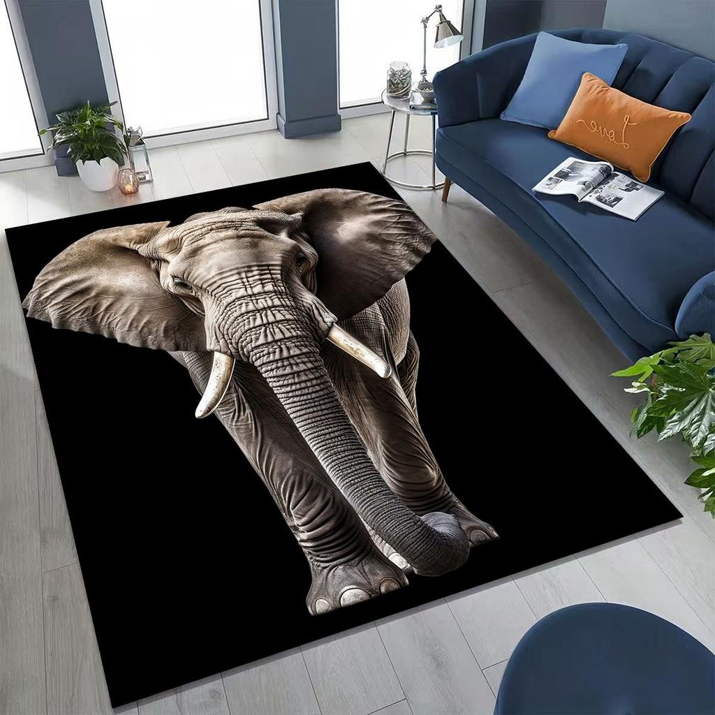 27 Stil Weisheit Elefant Cartoon Teppich für Schlafzimmer Wohnzimmer Sofa Zuhause Fußmatte Dekor,Große Kinder Spiel Anti-Rutsch Bodenmatte Geschenk