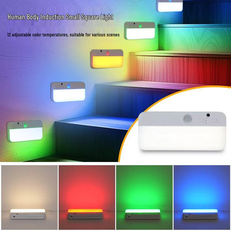 Smart RGB Sensor Night Light with Magnetic Charging - Ideal for Bedrooms, Staircases, Cabinets, and More