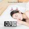 Voice Control Digital Alarm Clock Temperature Date Dual Alarm Snooze Mute Table Clock 12/24H Bedside Mirror LED Clock