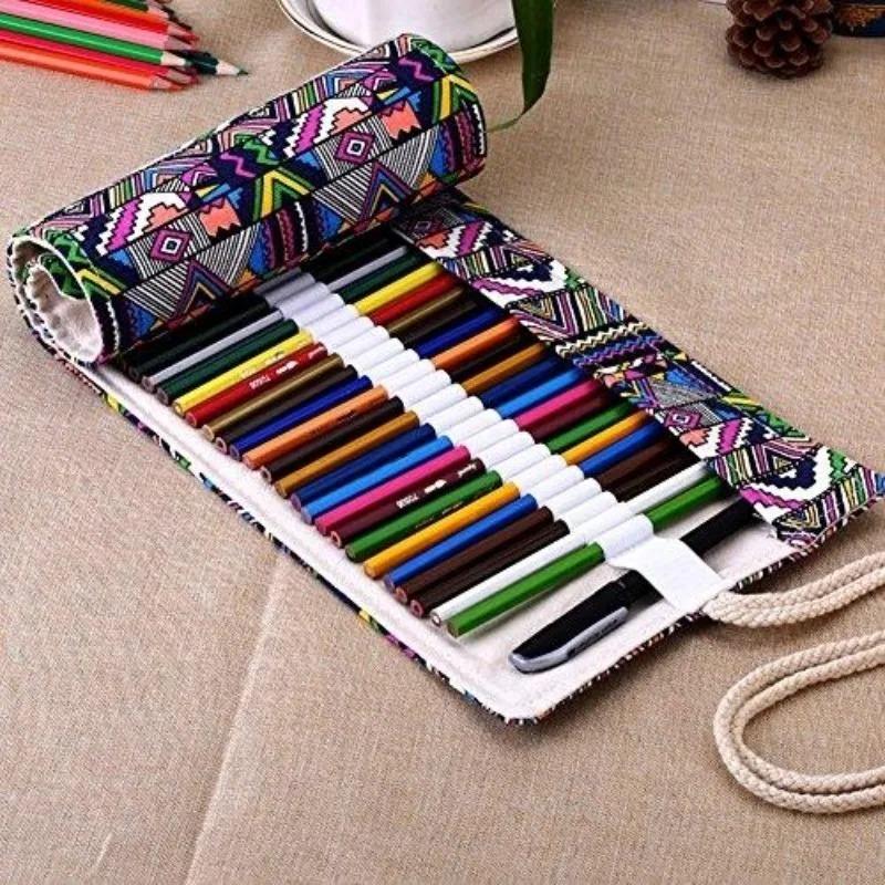 36/48/72 Colouring Pencils Bag , Colouring Pencils Bag for Adults and Children ,  Leather Bag for Children and Adults Colouring Book Bag