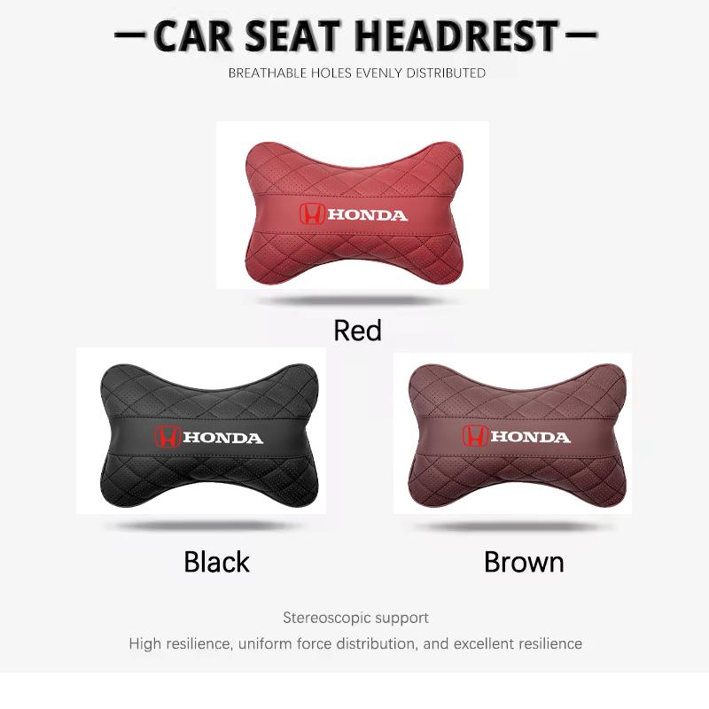 AAALE1 Honda Logo Headrest Car Seat Neck Pillow For Honda Civic FIT CRV Accord HRV Stepwgn Prelude Odyssey Vezel CRZ 5th City CRX Pilot