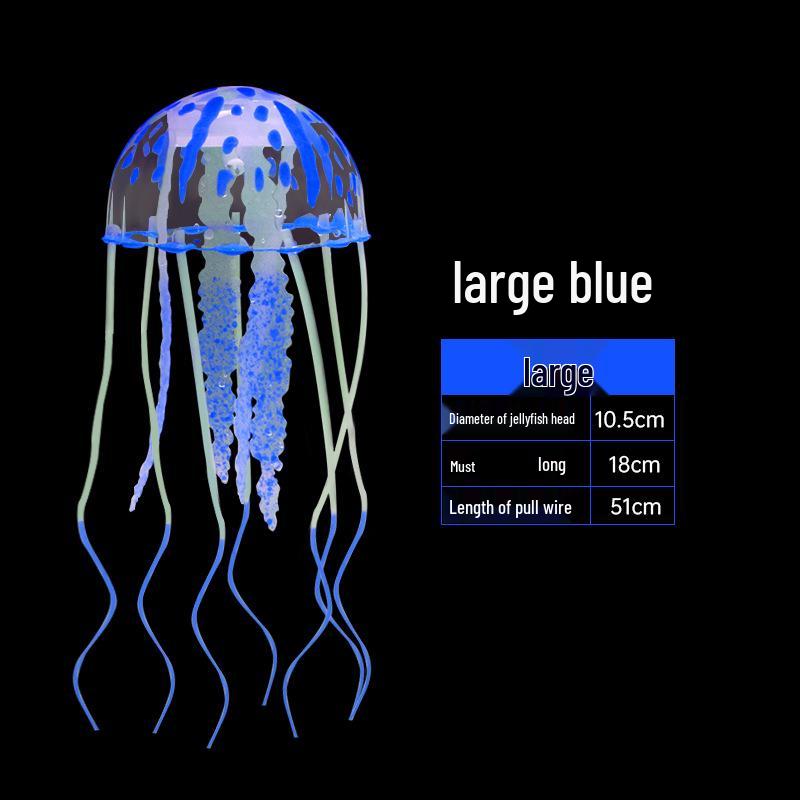 Fluorescent Silicone Jellyfish Decorations for Fish Tanks - Small, Medium, Large Sizes Available