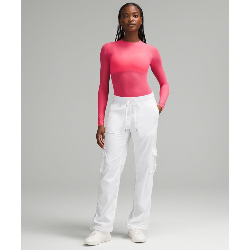 

Lululemon Wundermost Nulu Mesh Long Sleeve Crewneck Bodysuit Glaze Pink XS