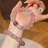 Bracciale di Perline di Cristallo Rosa del Madagascar e Ametista – Fortuna Fiori di Pesco Stile da Donna