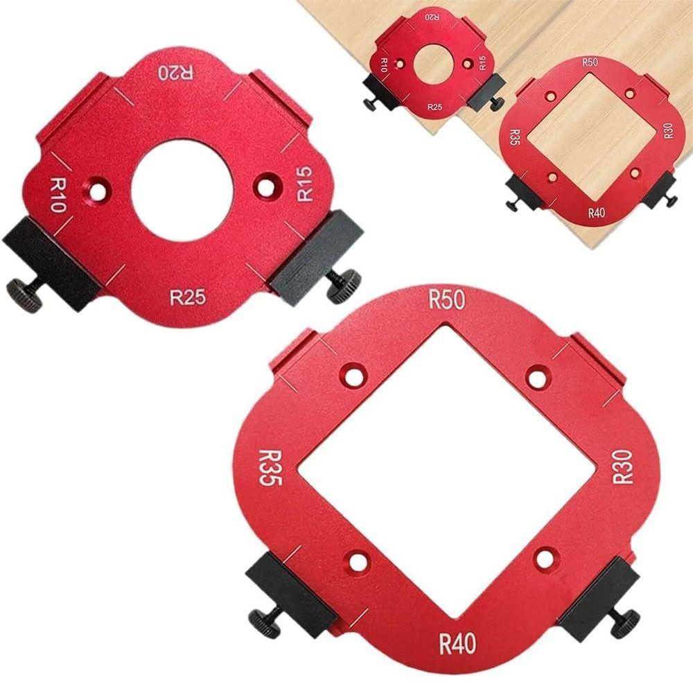 1/2Pcs Reusable Arc Angle Positioning Template Aluminum Alloy R10-R50 Radius Jig  Woodworking