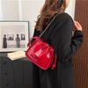 Solid color pump belt bucket bag women's winter new popular personality chain fashionable simple shoulder messenger bag