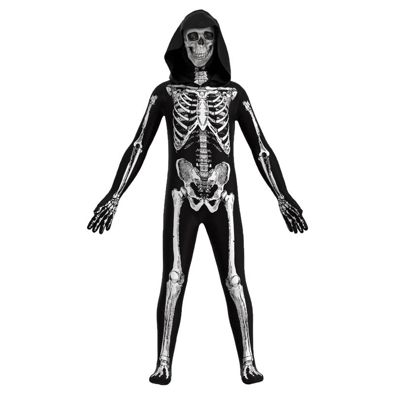 Eng Zombie Kostuum Cosplay Skelet Schedel Kostuum Pak Halloween Kostuum voor Kinderen Volwassenen Carnavalsfeest Verkleed S&Adult black