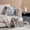 Majestic Animal Art White Wolf Cushion Cover Pillowcase Short Plush Invisible Zipper Room Sofa Cushion Cover