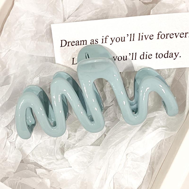 Plastic Wave Pattern Hair Clips for Women, 11cm/4.3in Size, Dopamine Color Palette, Fashion Accessories for Halloween Accessories
