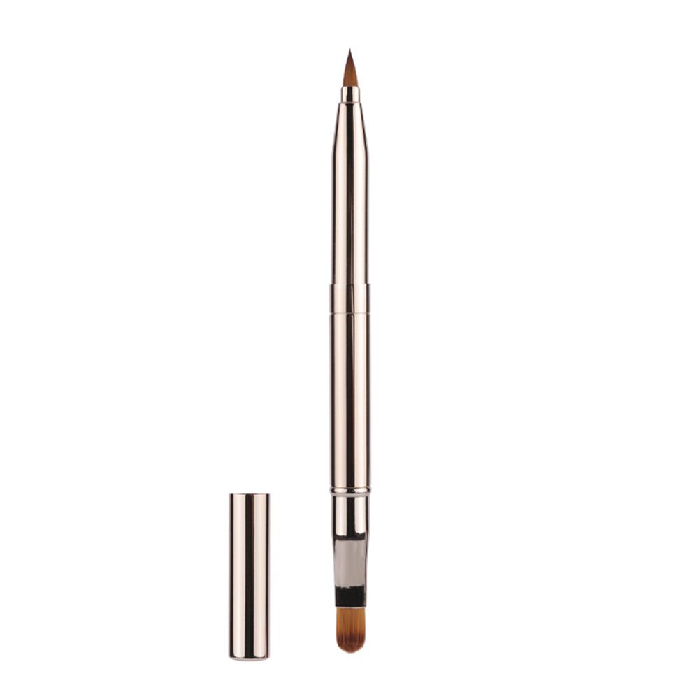 Portable Dustproof Make Up Tool Double Head Retractable Lip Gloss Wands Lipstick Applicators Lip Brush Cosmetic Brush