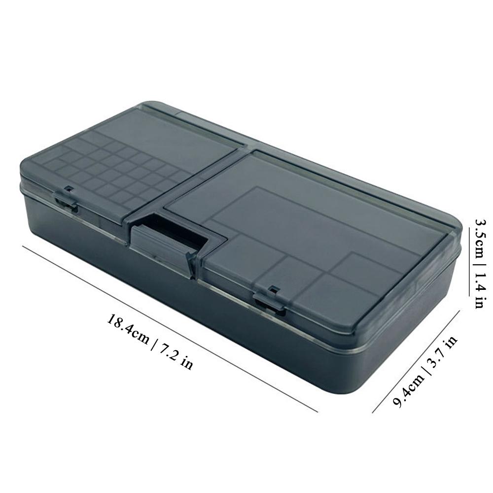 

Double-layer Phone Repair Tool Storage Box For Screw Accessories And Electronics Component Organizer Container DIY Grid Box чорний