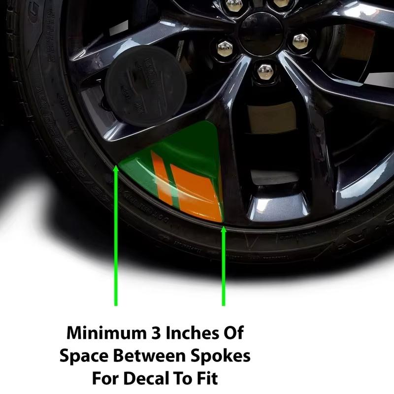6PCS Reflective Car Wheel Decal Stickers Pressure Adhesive Auto Car Sticker Wheel Hub Decals Accessories