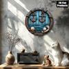 Vintage Marine Anchor Shell Round Metal Poster Wall Decor for Kitchen