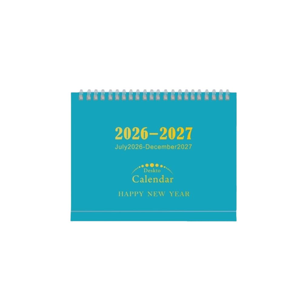 Twin Wire Binding 2026-2027 Desk Calendar Standing Flip Design Monthly Planner Home Office