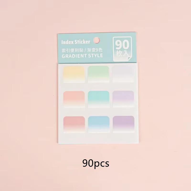 Gradient Color Index Sticker Innovative Quick Drying Anti-scratch Sweatproof Water Proof Student Stationery Label Stickers