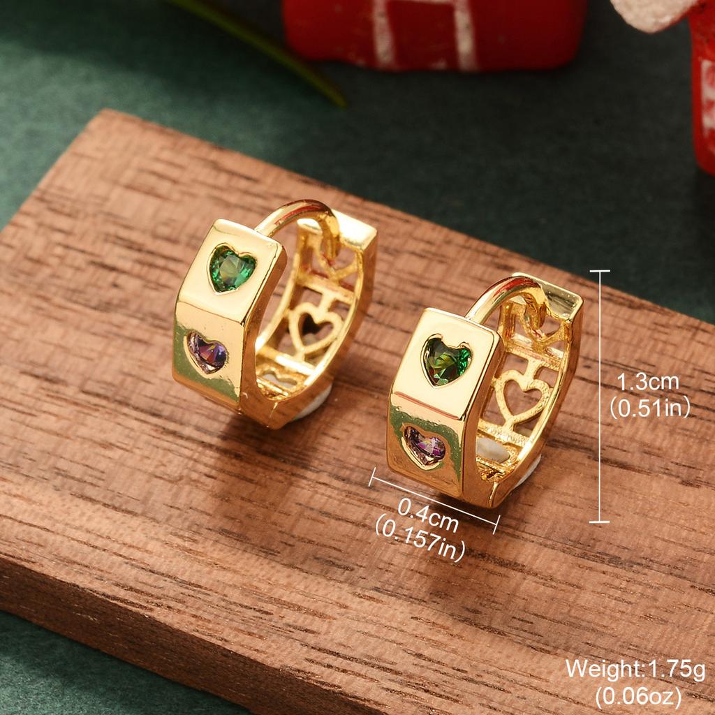 Christmas element earrings, star color zirconium autumn and winter light luxury new products, fashion temperament, fringed love studs