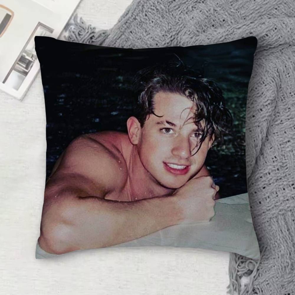 CCharlie Puth Doublesided Printed Square Decorative Cushion Cover for Sofa Living Room Home Decor