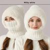 1pc Winter Fleece Lined Knit Hat with Earflap, Windproof and Warm Hooded Neck Gaiter for Outdoor Cycling 6 Colors
