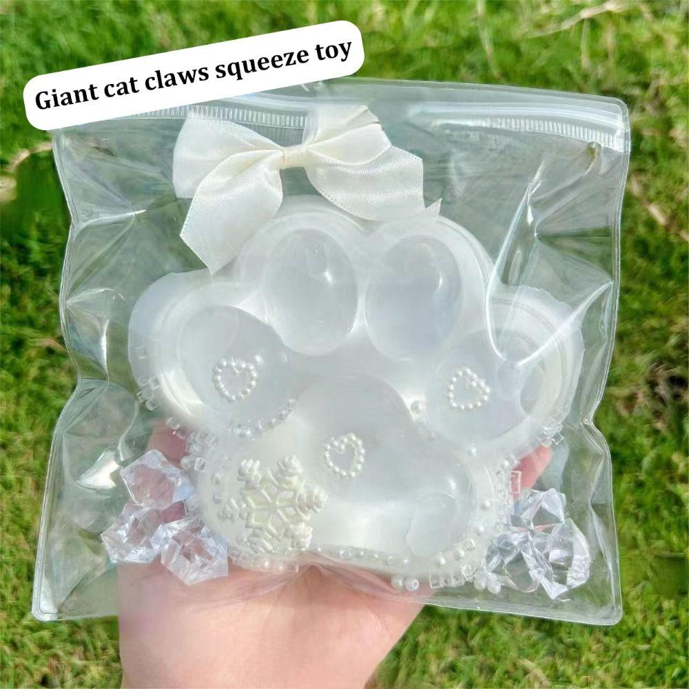 Sticky 12/14cm Squeeze Cat Paw Toys Pretty Bowknot Pinch Decompression Toy Huge Soft Stress Relief Relax Toys