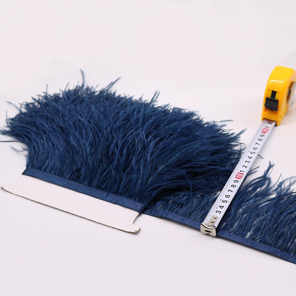 Feder1Meter Bunte Natürliche Straußenfedern Fransenbesatz 8-10CM 10-15CM Band Feder für Haare Kleidung Hochzeitsdekoration Nähbesatz