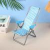 4 Colors Foldable Beach Chair Model Mini Dolls House Furniture Decoration  Outdoor Dollhouse