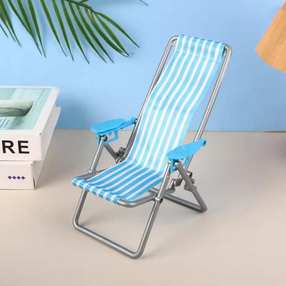 4 Colors Foldable Beach Chair Model Mini Dolls House Furniture Decoration  Outdoor Dollhouse