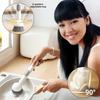 2pcs Heavy-Duty Dish Cleaning Brush Set with Detergent Dispenser - Rotating Scrubber & 2 Long Reach 90° Cup Brushe