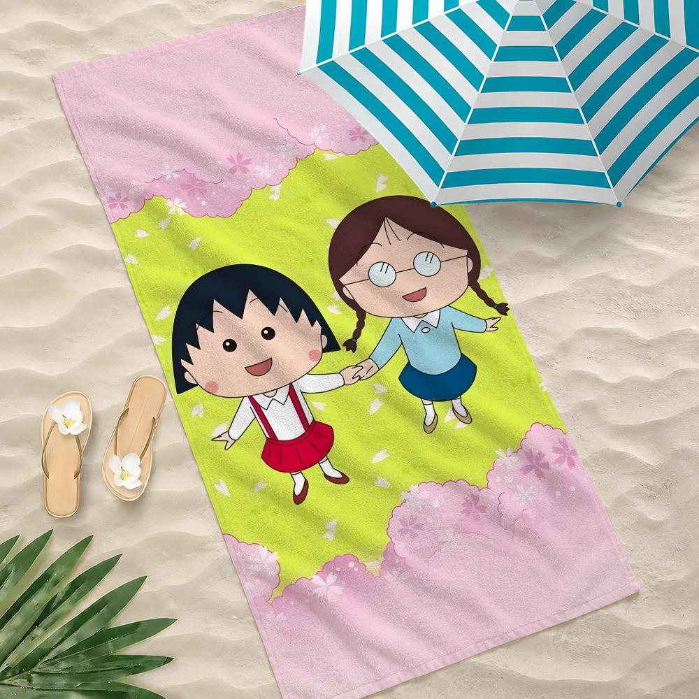 Anime C-Chibi M-Marukos-chan Towel Towel Beach Towel Oversized Quick Dry Towel Absorbent Soft Swim BeachTowels for Men Women