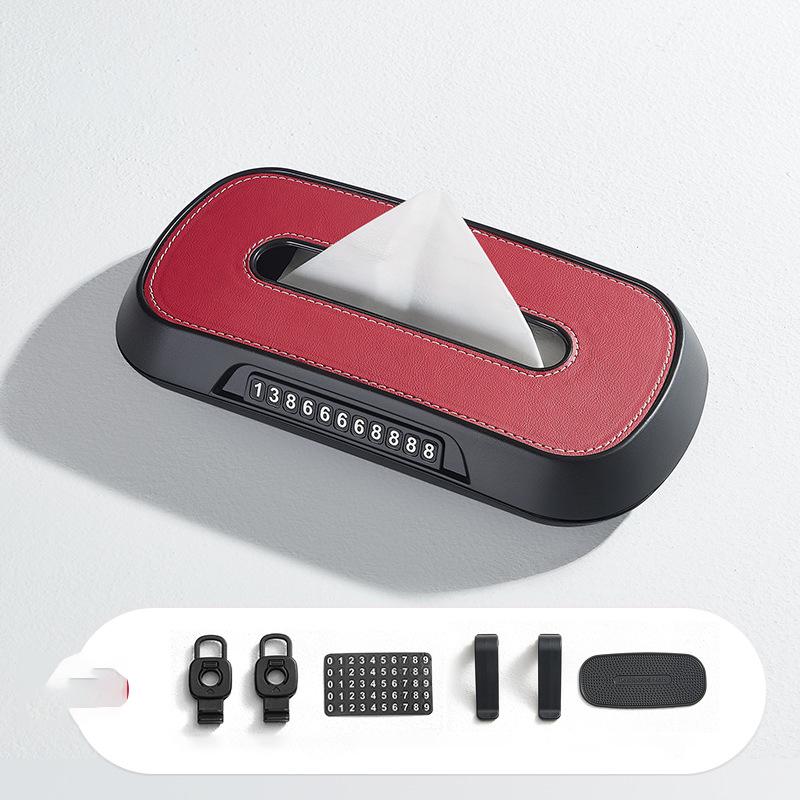 

New car tissue box multifunctional car sun visor hanging paper drawer car seat back napkin box красный
