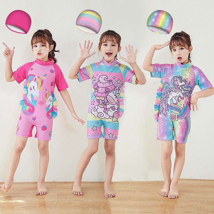 

Girls Surf Swimsuit Set with Cap M (3-4 years) 100