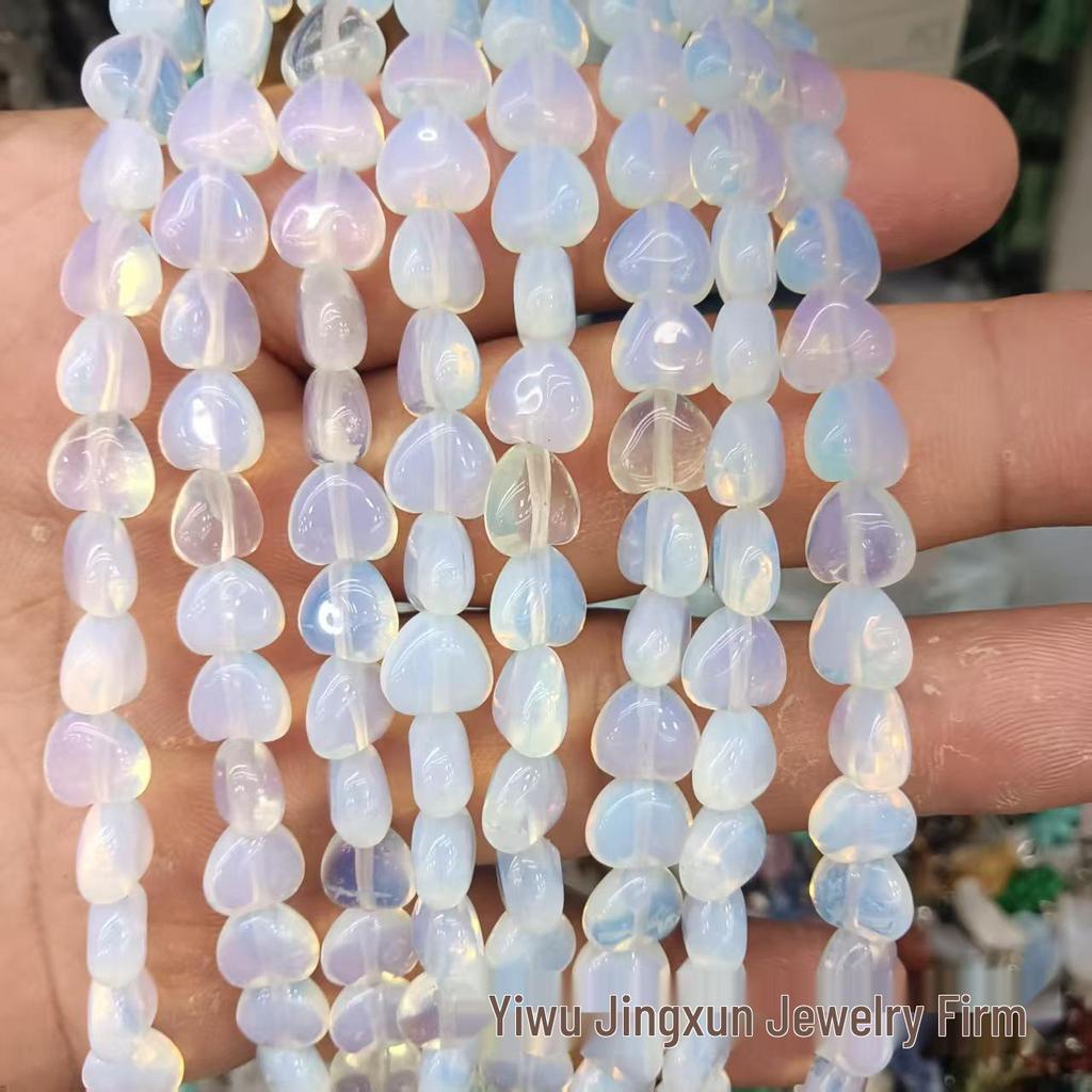 Heart-Shaped Crystal Agate Beads for DIY Jewelry and Clothing Accessories