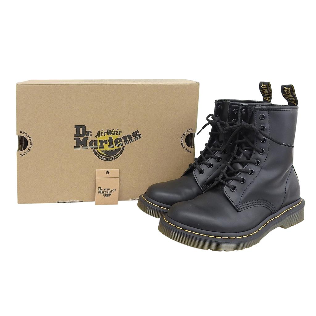 Excellent Dr.Martens short boots 1460 8 Hole Boots Lace up black leather Women Used
