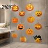 Decorative Jack O' Lantern Wall Art 3 Sheets Halloween Ghost Face Pumpkin Sticker, Cute Black Cat PVC Window Decals for Parties Decals, Waterproof