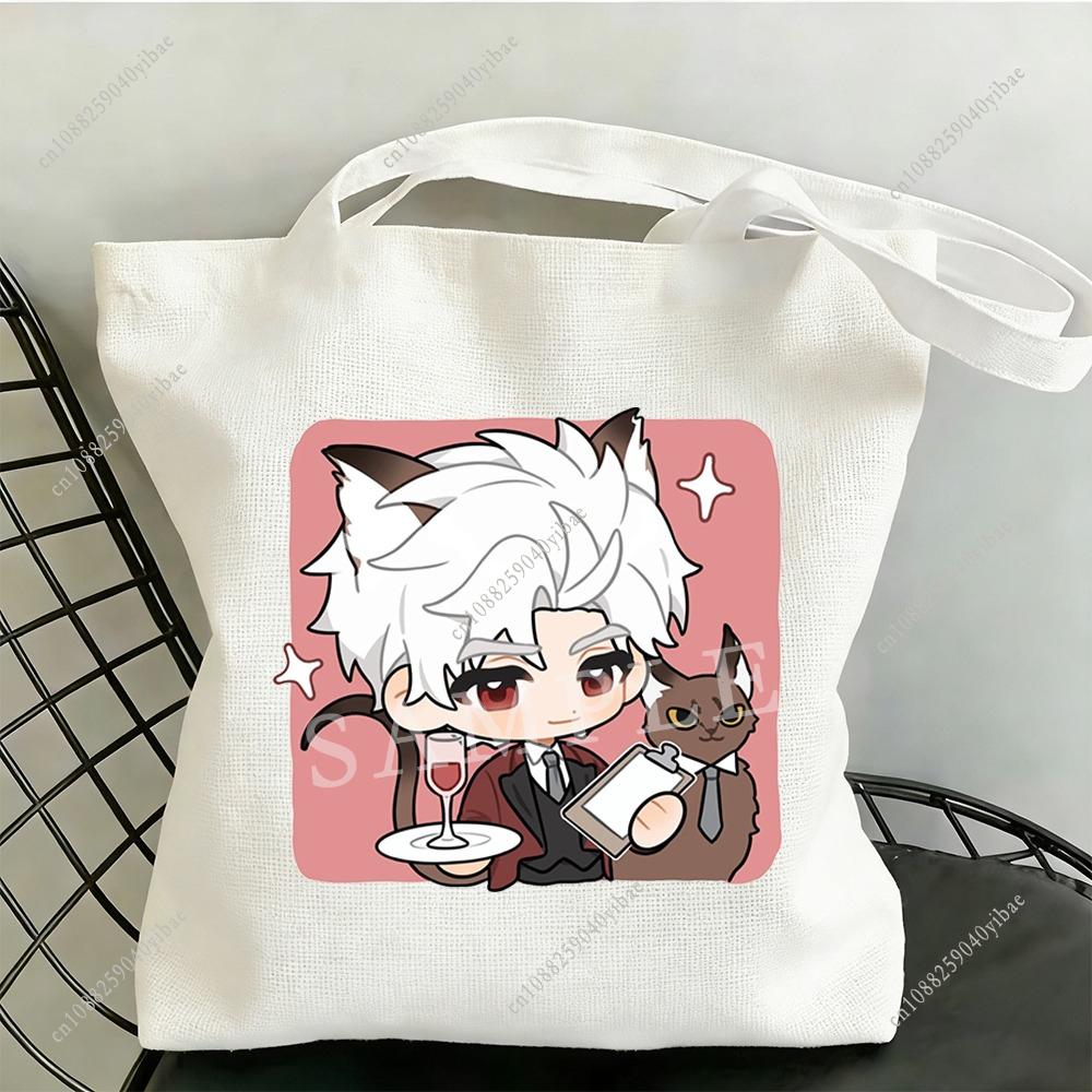 Love and Deepspace Coffee Butler and Cat Canvas Bag Sylus Rafayel Zayne Xavier 35x40CM Anime Cartoon Single-shoulder Tote Bag
