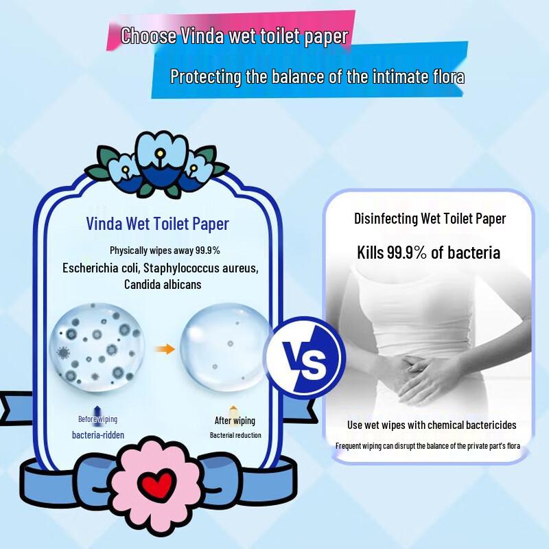 Vinda Spülbare feuchte Toilettentücher