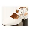 Grobabsatz Einzelne Schuhe Damen Flacher Ausschnitt 2021 Frühling neu Eckige Zehenpartie Doppelschnalle Retro Oma-Schuhe Mary Jane Schuhe Damen