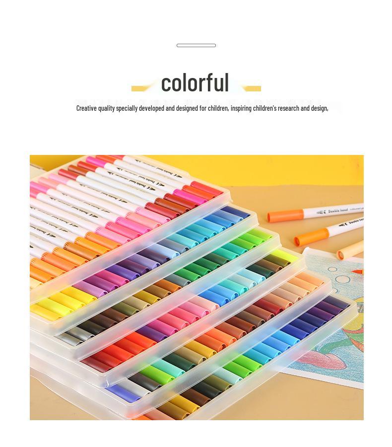 120-Color Double-Ended Washable Watercolor Pens - Eco-Friendly Children's Art Set