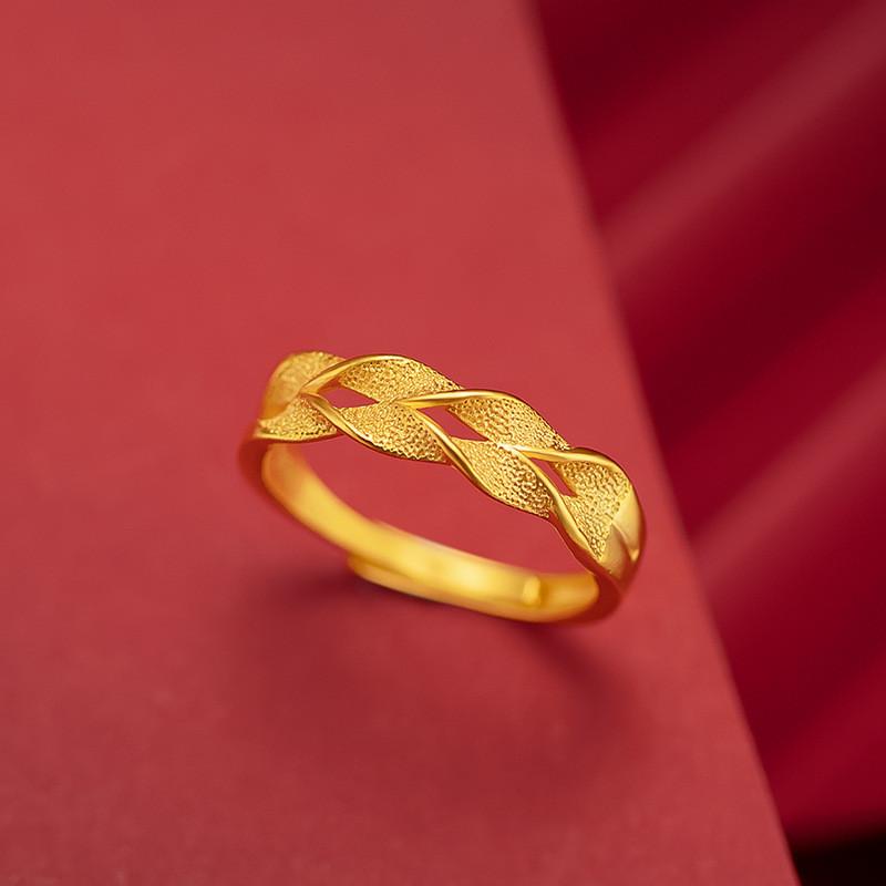 Goldplated Wheat Chic Spike Ring Adjustable Size Trendy Womens Gift Jewelry
