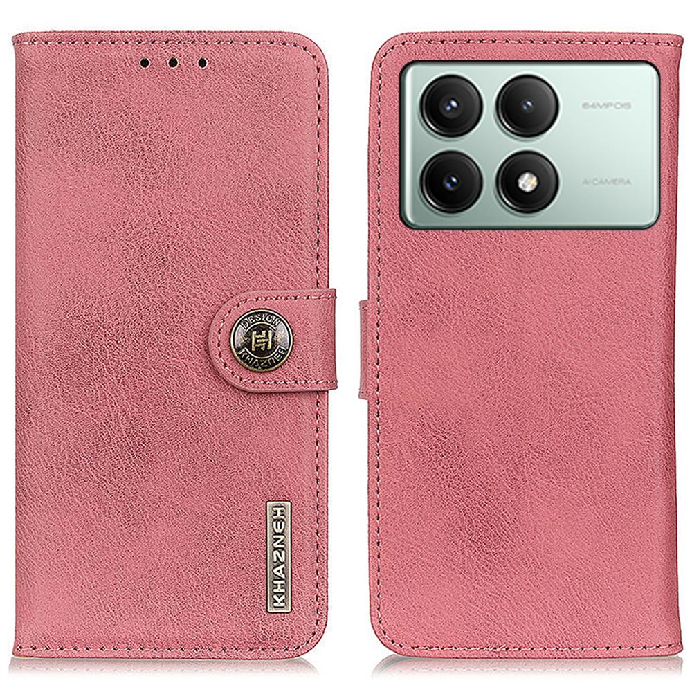 KHAZNEH For Xiaomi Redmi K70E 5G/Poco X6 Pro 5G Wallet Phone Case Cowhide Texture Leather Cover