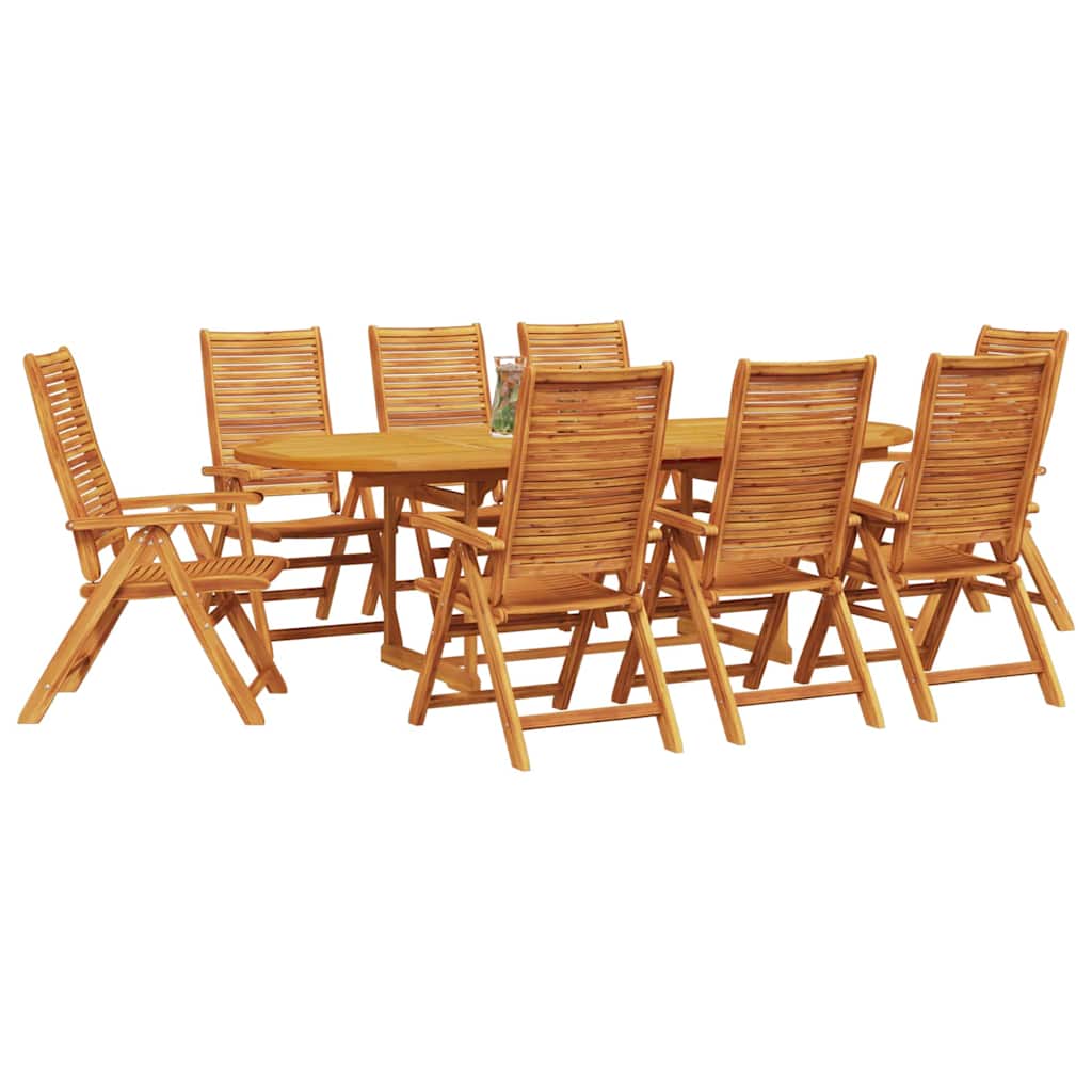Garden Dining Set 9 pcs Brown Solid Acacia Wood