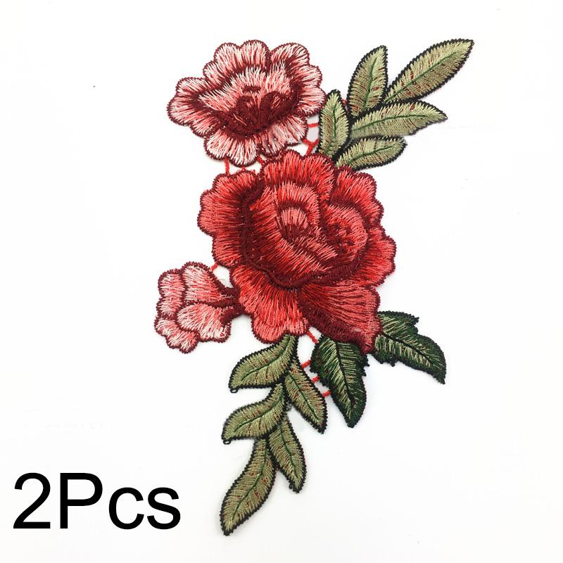 2Pcs Water Soluble Embroidery Fashion Embroidered Decals Sewing DIY Lingerie Breast Flower Fabric Sticker Polyester