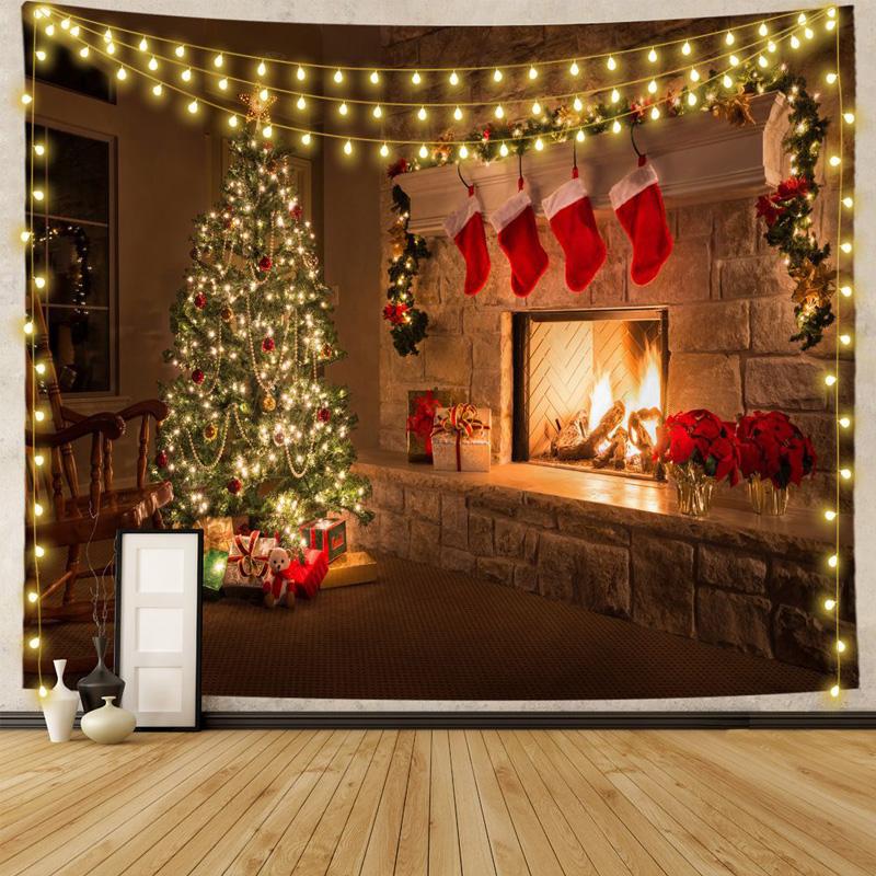 

Рождественский настенный гобелен с узором рождественской елки, гобелены, фон для фотосъемки, ткань, подвесной домашний декор F-150x130cm