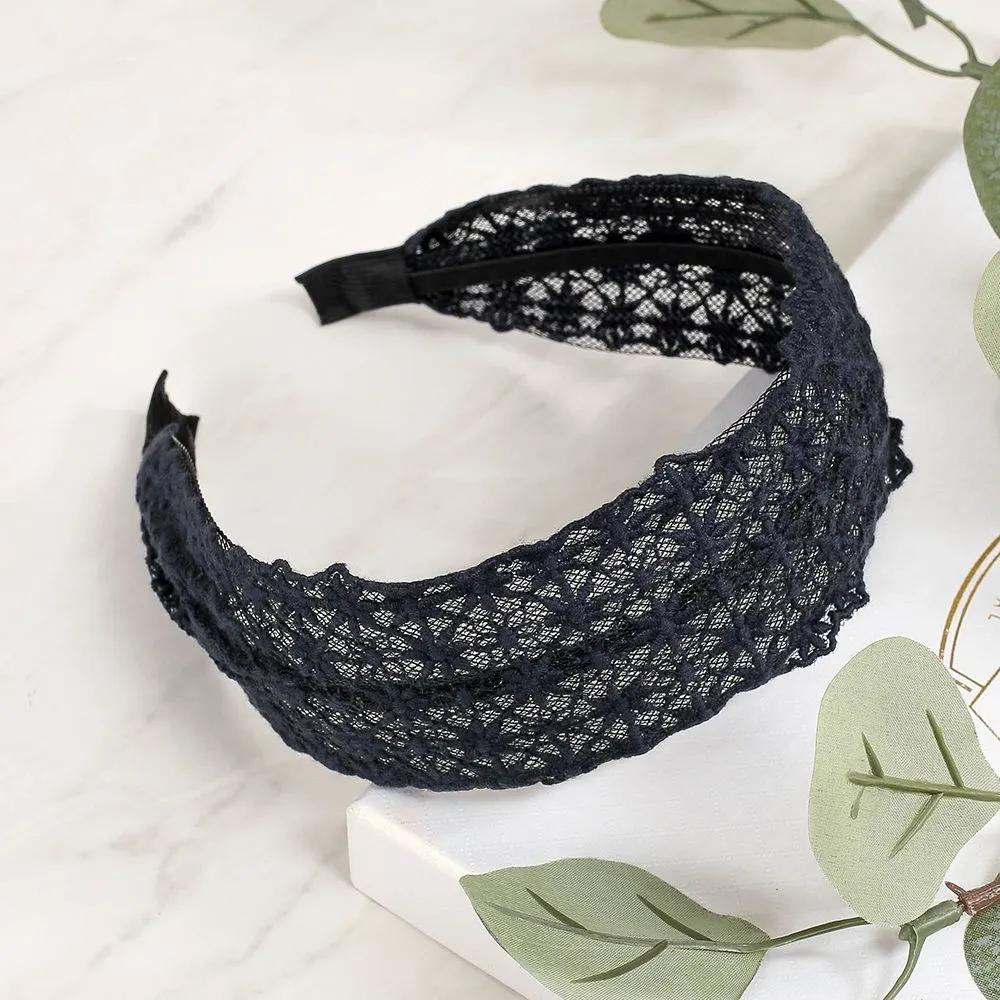 Daily Headband Designer Headband Angel Shushu Oriental Lace Hairband Navy Orange Vidastory