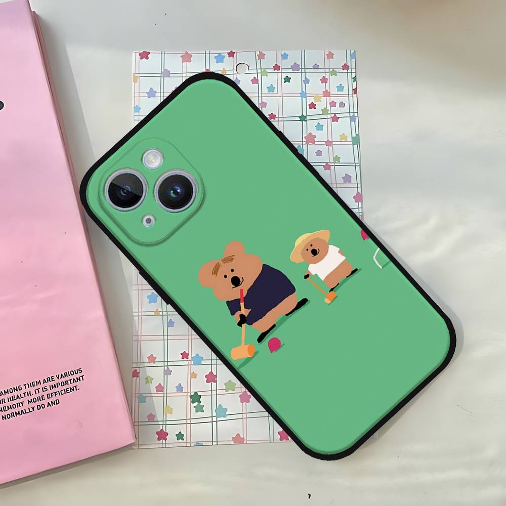 

Cute Bear Black Phone Case That Fits For IPhone 17,16,15,11,13,14 Pro Max,Plus,X,Xr,Xs Max,13Mini iphone13